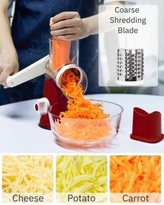 Grateira de queijo rotativa manual caixa de trituração redonda triturador de tambor para trituração de vegetais