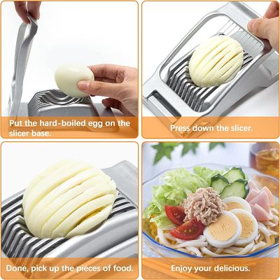 Cortador de ovos de aço inoxidável para ovos cozidos perfeitamente cortados e morangos suculentos