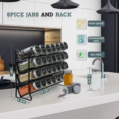 4 camadas Wire Iron Mesh Spice Jar Rack para Organização da Cozinha Rack Tamanho 30*9.8*23.3cm