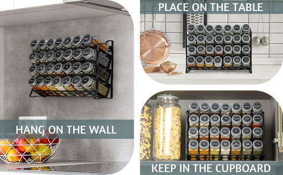 4 camadas Wire Iron Mesh Spice Jar Rack para Organização da Cozinha Rack Tamanho 30*9.8*23.3cm
