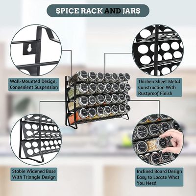 4 camadas Wire Iron Mesh Spice Jar Rack para Organização da Cozinha Rack Tamanho 30*9.8*23.3cm