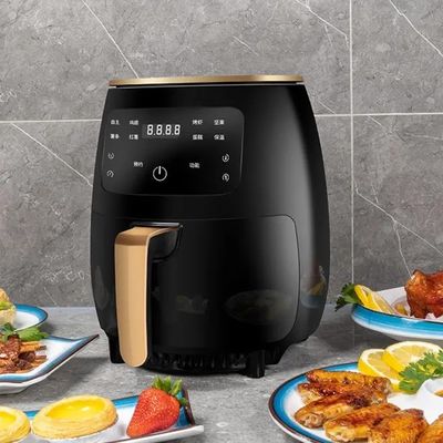 Função com indicador de luz 4.5L 6L Superfície de cozinha antiaderente Fritadora a ar sem óleo