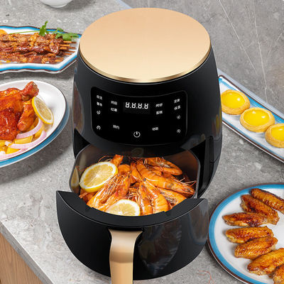 Função com indicador de luz 4.5L 6L Superfície de cozinha antiaderente Fritadora a ar sem óleo