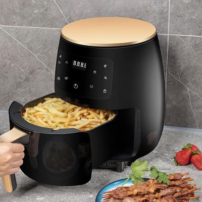 Função com indicador de luz 4.5L 6L Superfície de cozinha antiaderente Fritadora a ar sem óleo