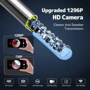 Kit de remoção de cera de ouvido para limpeza doméstica com 1296P Otoscope Ear Cleaner Camera e Light