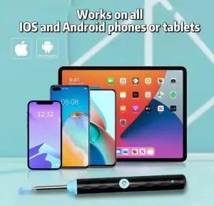 Kit de remoção de cera de ouvido para limpeza doméstica com 1296P Otoscope Ear Cleaner Camera e Light