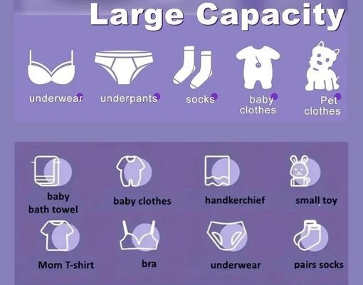 Banheira de plástico Máquina de lavar mini-plegável portátil totalmente automática para meias de roupa interior