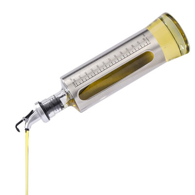 Acero inoxidável recipiente de temperos de vidro duplo recipiente de cozinha frasco de spray de azeite com balança
