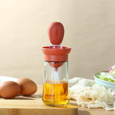 Botelha distribuidora de óleo de cozinha sustentável com balança e escova de silicone para casa