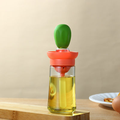 Botelha distribuidora de óleo de cozinha sustentável com balança e escova de silicone para casa