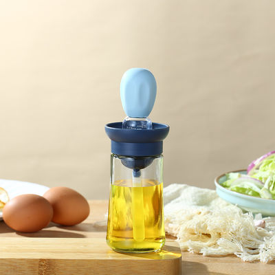 Botelha distribuidora de óleo de cozinha sustentável com balança e escova de silicone para casa
