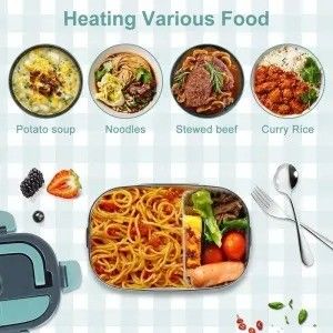 1.5L Capacidade aço inoxidável Alimentos Elétricos aquecedor Caixa de almoço para suas refeições on-the-go