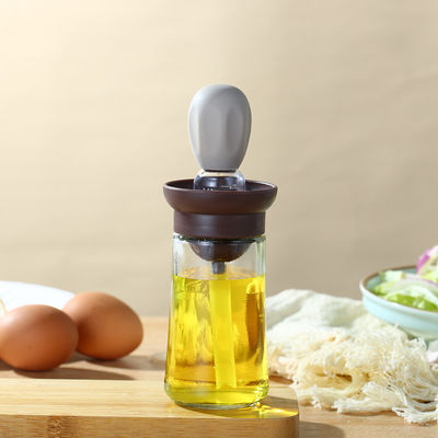 Botelha distribuidora de óleo de cozinha sustentável com balança e escova de silicone para casa