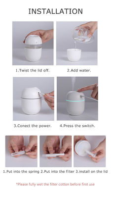Humidificador de quarto colorido com aromaterapia de óleo essencial e luzes LED