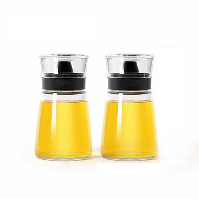 Garrafa de óleo de vidro transparente 170ml Set de frasco de spray de óleo de vinagre para utensílios de cozinha 425g