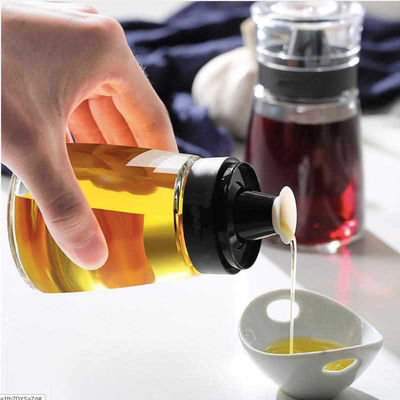 Garrafa de óleo de vidro transparente 170ml Set de frasco de spray de óleo de vinagre para utensílios de cozinha 425g