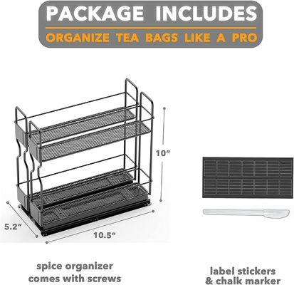 Organize sua casa de banho de forma eficiente com 2 camadas de organizador de rack de especiarias deslizante