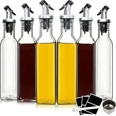Quadrado Calcio Na Vinagre de Vidro Dispensador de azeite de oliva Botella com bico O Ultimate Kitchen Essential