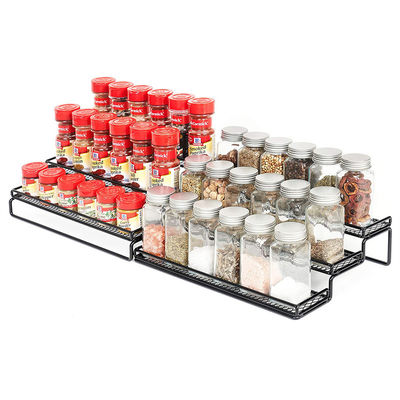 Tipo de cozinha de pé Banheiro Sala de estar Balcão 3 camadas Estante de especiarias retrátil