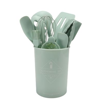 Spatula de silicone de cozinha com balde de armazenamento de 12 peças utensílios de cozinha de panificação não-aderentes