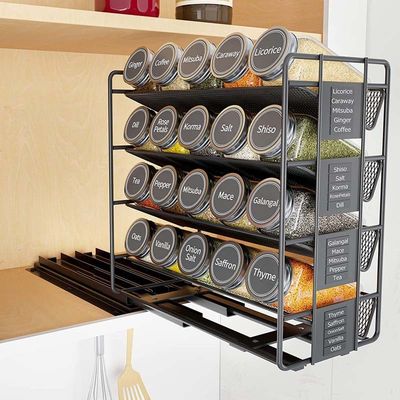 Organizador de especiarias prático de 4 camadas para armários e organização de cozinha