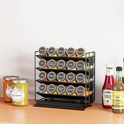 Organizador de especiarias prático de 4 camadas para armários e organização de cozinha