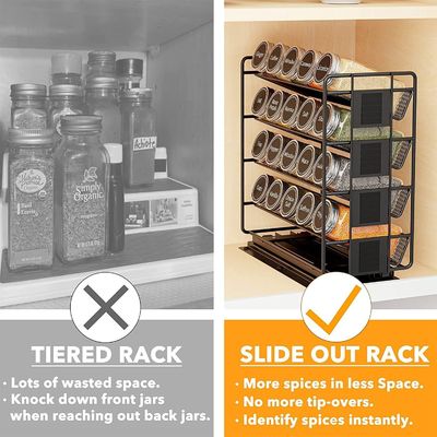 Organizador de especiarias prático de 4 camadas para armários e organização de cozinha