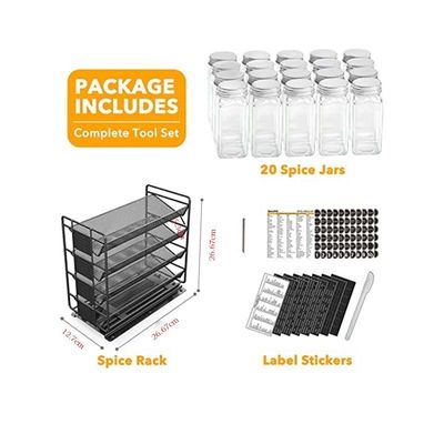 Organizador de especiarias prático de 4 camadas para armários e organização de cozinha