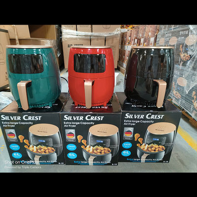 Potes de frigorífico de ar multifuncionais de capacidade de 1400W 6L personalizados para fazer alimentos fritos