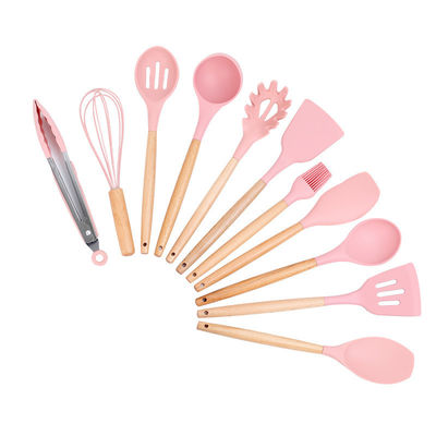 Set de utensílios de cozinha de silicone verde de 18 peças com balde de armazenamento Espatulas antiaderentes incluídas