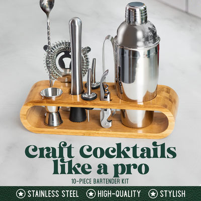 Design minimalista 10 em 1 Cocktail Shaker de aço inoxidável