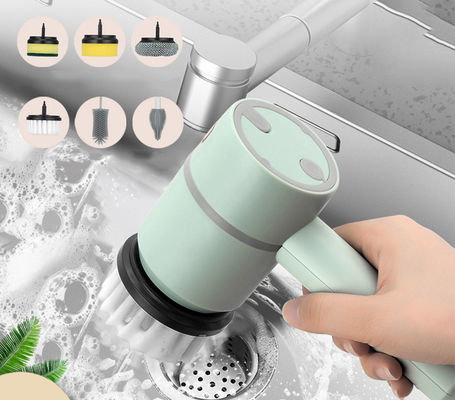 Esponja estilo 5 em 1 escova de limpeza elétrica para banheiro banheira e lavatório de pratos