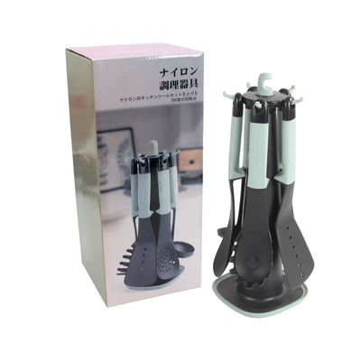 Set de colheres de plástico de espátula de alta temperatura para alimentos utensílios de cozinha 5 peças com estante