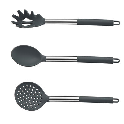 Cozinha Essenciais Espatulas antiaderentes e colher de escape com barra de aço inoxidável