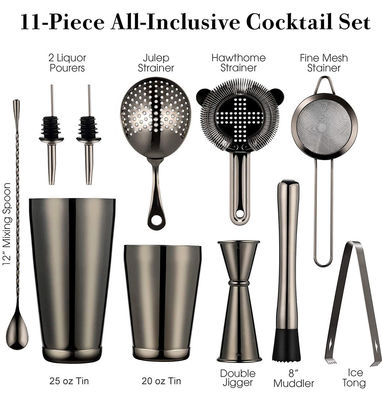Conjunto de 11 peças de barman de design clássico, de 750 ml/600 ml para fabricação