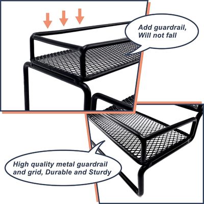 Organizador de rack de especiarias de ferro cozido de alimentos para armário 4 Tier Step Shelf Holder
