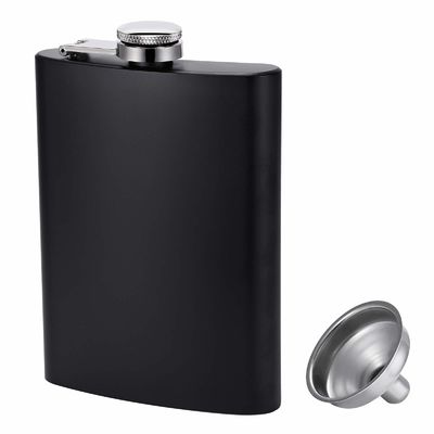Flasca de vinho de aço inoxidável revestida de couro para homens 8 oz Flasca de anca exterior Tamanho do produto 93 * 122mm