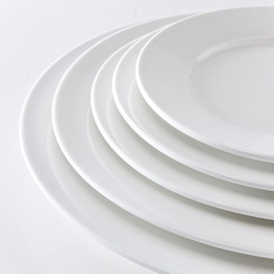 Placas de jantar em cerâmica branca para colecção de louça de restaurante