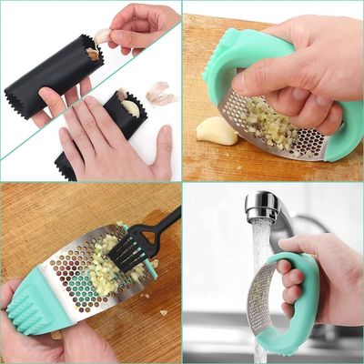 Compatível Kitchen Gadgets 11 * 5.1 * 7.2cm Food Grade Press de alho de aço inoxidável