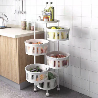 Armazenamento de cozinha sustentável 3/4/5 camadas de prateleiras giratórias de vegetais para uma casa mais verde