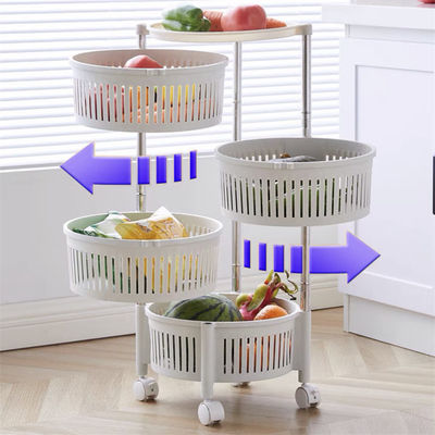 Armazenamento de cozinha sustentável 3/4/5 camadas de prateleiras giratórias de vegetais para uma casa mais verde