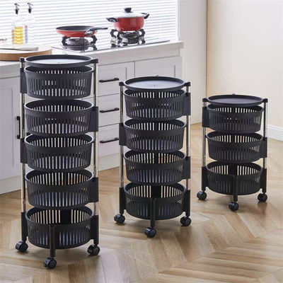 Armazenamento de cozinha sustentável 3/4/5 camadas de prateleiras giratórias de vegetais para uma casa mais verde
