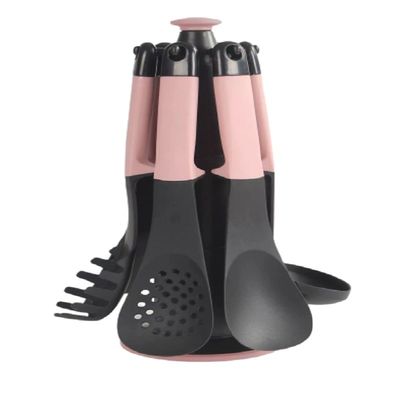 Acesso sem esforço a utensílios com conjunto de nylon de 6 peças e suporte de armazenamento rotativo