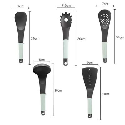 Acesso sem esforço a utensílios com conjunto de nylon de 6 peças e suporte de armazenamento rotativo
