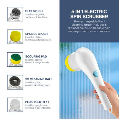 Escova de banheira portátil USB aceitável OEM/ODM para limpeza de banheiros e cozinhas