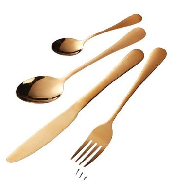 193G utensílios a granel ouro revestido de aço inoxidável talheres conjunto de cozinha garfo colher de faca