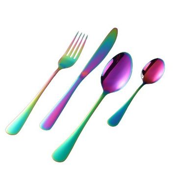 193G utensílios a granel ouro revestido de aço inoxidável talheres conjunto de cozinha garfo colher de faca