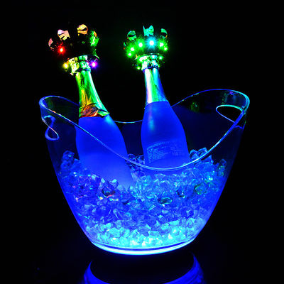 LED de forma oval luxo vinho flash vodka uísque champanhe baldes para KTV festa de bar