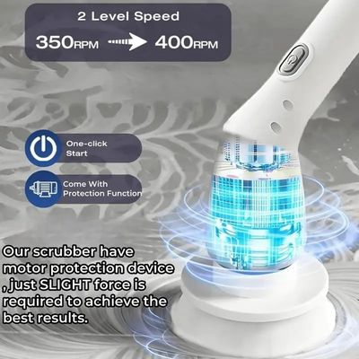 Escovador de limpeza elétrico de plástico branco mais vendido para limpeza profunda