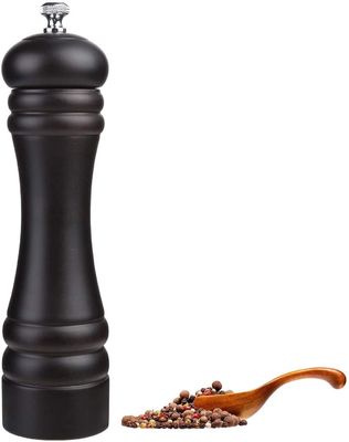 Logotipo personalizado Conjunto manual de moedor de sal e pimenta de madeira com grosseria ajustável